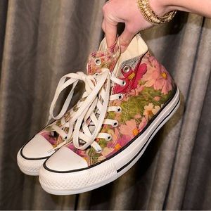 floral converse high tops size 7